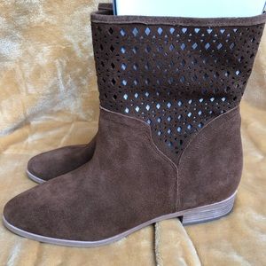 Michael Kors Sunny 10 Brown Suede Laser-cut Bootie